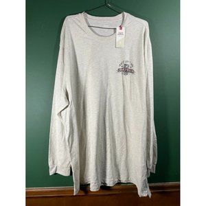 Izod Saltwater - "Keg & Tap Craft Beer" - Men's Cream Long Sleeve Graphic T- Shi